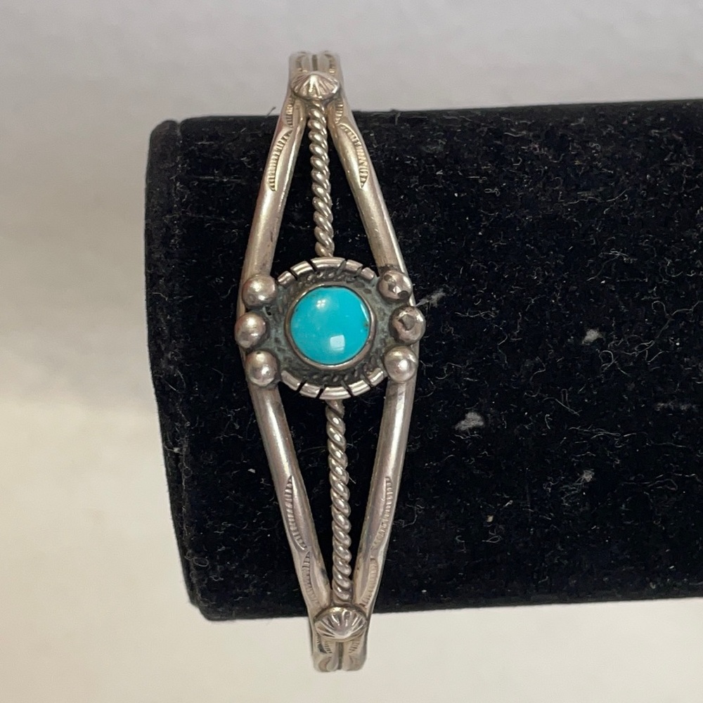 Vintage sterling and turquoise cuff bracelet